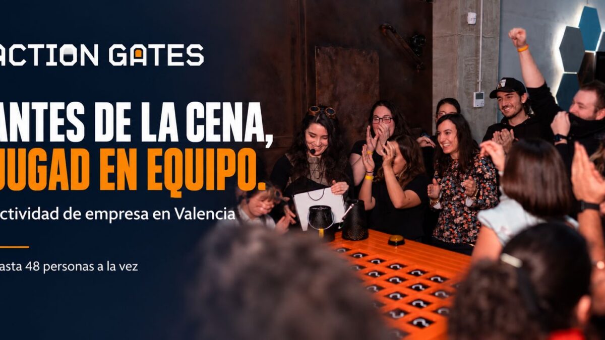 Actividad de empresa en Valencia en Action Gates antes de una cena de equipo